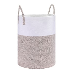 Unique Bargains Handcrafted Cotton Rope Widened Handles Storage Basket for Blankets, Clothes - 1 of 4
