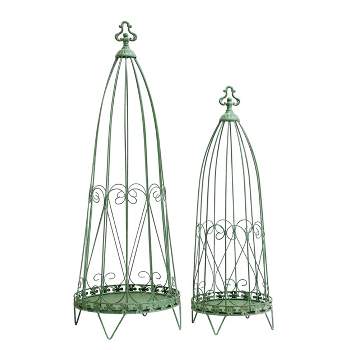 VIP Iron 34.65 in. Green Wire Cages Set of 2