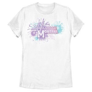 Womens Hannah Montana Floral Logo T Shirt - 1 of 4
