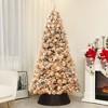 HOMCOM Prelit Artificial Christmas Tree with Clear Lights and Tips, Flocked Xmas Tree with Metal Stand for Home Office Holiday - 3 of 4