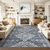 Area Rug Machine Washable Rug Geometric Vintage Non Slip Non Shedding Rugs Low Pile Distressed Throw Carpet for Living Room Bedroom - 2 of 4