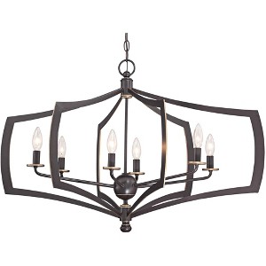 Minka Lavery Downton Bronze Chandelier 34" Wide Modern 6-Light Fixture for Dining Room House Foyer Kitchen Entryway Bedroom Home - 1 of 4