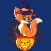 Women's Design By Humans Cute Witch Fox With Jack O Lantern Halloween Shirt By thebeardstudio Racerback Tank Top - 2 of 3