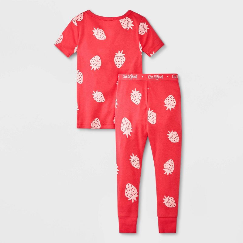 Toddler Girls&#39; 4pc Bananas &#38; Strawberries Printed Pajama Set - Cat &#38; Jack&#8482; Yellow, 3 of 5