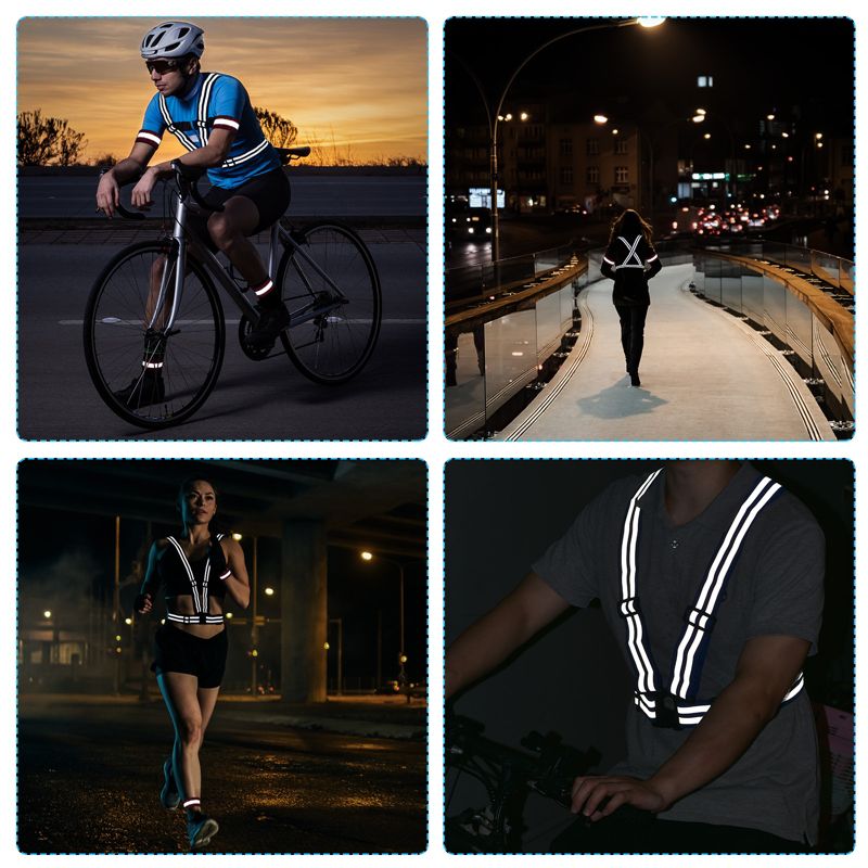 Unique Bargains Reflective Vest Adjustable High Visibility Safety Vest for Cycling Running Walking 2Pcs, 4 of 5