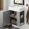 Vynxaria 21.6" Bathroom Vanities Gray Floating Vanity with Ceramic Basin & Right Side Storage 26.4"H - 3 of 4