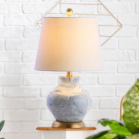 Light blue ceramic table hot sale lamp