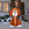 Gemmy Christmas Inflatable Dog with Antlers and Light String, 6 ft Tall, Multi - 2 of 4