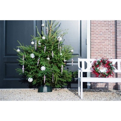 Robust Green Plastic Christmas Tree Stand for Real Trees