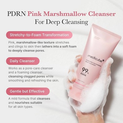 medicube PDRN Pink Niacinamide Whip Cleanser Korean Skincare - 4.23oz