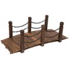 Outsunny 5 ft Wooden Garden Bridge Arc Footbridge with Metal Chain Railings & Solid Fir Construction, Carbonized - 4 of 4