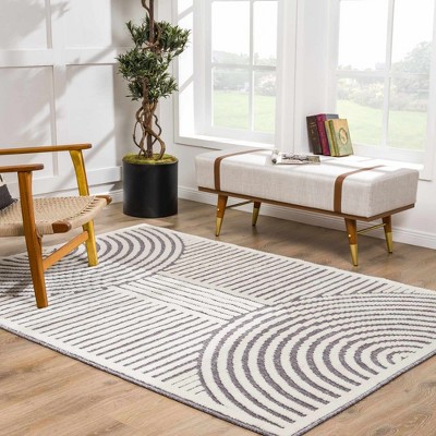 Hauteloom Deron Gray Rainbow Washable Rug