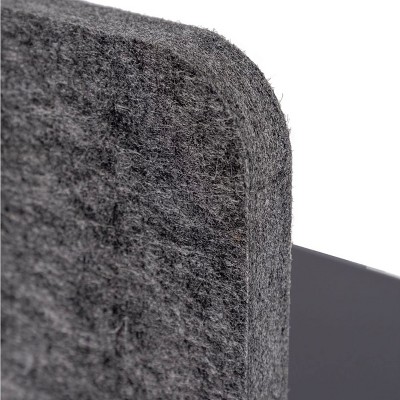 Anthracite Gray 60" Acoustic Desk Divider with Aluminum Clamps