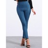 INSPIRE CHIC Women's Faux Suede High Waisted Elastic Slim Casual Leggings Pants - 2 of 4