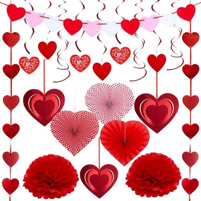 Heart Decoration Set Valentine Decoration Set Wedding Anniversary Hanging Supplies Wedding Room Hanging Decorations