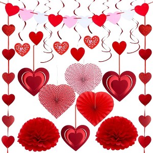 Heart Decoration Set Valentine Decoration Set Wedding Anniversary Hanging Supplies Wedding Room Hanging Decorations - 1 of 4