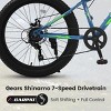 SEVOBAL Bicycles 24 Inch Fat Tire Mountain Bike Full Shimano 7 Speed Dual Disc Brakes Front Suspension, Blue, 67"*25"*40" - 4 of 4