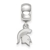 Black Bow Jewelry Sterling Silver Michigan State Spartans NCAA Bead Charm - 2 of 4