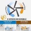 Parrot Uncle 54" Brushed Nickel Modern LED Ceiling Fan with Lights and Remote for Covered Outdoor, Living Room - 3 of 4