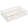 Twin/Full/Queen Size Floor Bed Frame with Safety Guardrails & Doors, Toddler Platform Bed with Wood Slat Support for Kids Girls Boys - 4 of 4