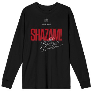 Shazam 2 Fury Of The Gods Checklist Crew Neck Long Sleeve Black Adult Tee - 1 of 3