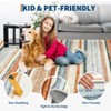 Modern Runner Rug Washable Striped Accent Carpet Non-Slip, Stain-Resistant Entry Rugs Low Pile Hallway Rug - 4 of 4