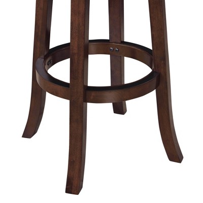 Cappuccino Wood and Leather Extra Tall Swivel Bar Stool