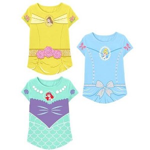 Disney Disney Princess Girls T-Shirt (Sets) Jasmine Ariel Tiana Snow White Belle Rapunzel Cinderella Mulan Aurora Moana Clothes - 1 of 4