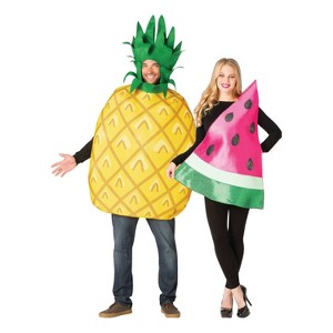 Imposta Costumes Adult Pineapple and Watermelon Couple Costume Bodysuit Yellow One Size - 1 of 1