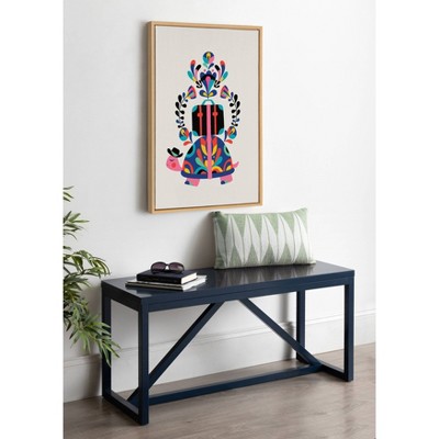 Colorful Abstract Animal Canvas Wall Art with Natural Frame