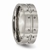 Black Bow Jewelry Titanium 8mm Brushed and Polished Grooved Comfort Fit Band - 4 of 4