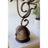 Sister Clara Metal Dove Sculpture – 14"Tall – Rustic Caged Rock Base Set of 2 by Kalalou - 2 of 3