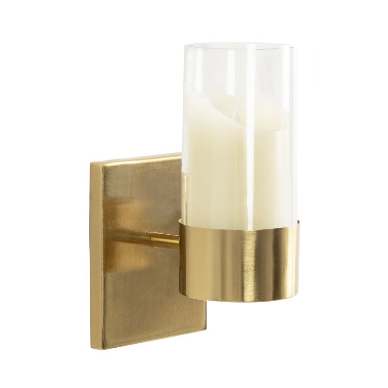 Kate and Laurel Zabler Metal Wall Sconce, 5x6x10, Gold, 1 of 13