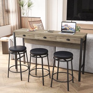 NicBex Rectangle 4-Piece Dining Set –Long Table with 3 Bar Stools, Modern Kitchen Table Set for Breakfast Nooks, or Small Dining Spaces - 1 of 4