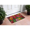 HomeRoots 24" X 36" Red and Green Coir Floral Outdoor Spring Door Mat - 2 of 4