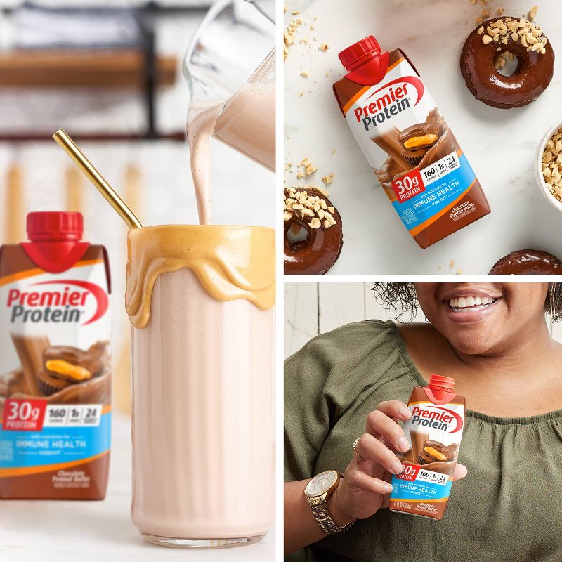 Premier Protein Nutritional Shake - Chocolate Peanut Butter - 11 fl oz/4pk, 4 of 10