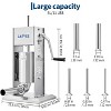 Vertical Sausage Stuffer, 5L/11LB Manual Meat Filler, 304 Stainless Steel with 5 Tubes & 2-Speed Gear, for Home and Commercial Use - 2 of 4