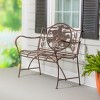 Distressed Bronze Wild Horses Garden Bench - 2 of 4