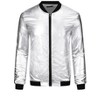 Lars Amadeus Men's Zipper Up Party Shiny Bomber Varsity Jackets - 2 of 4