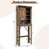Costway Toilet Storage Rack with Sliding Barn Door & Adjustable Shelves, Rustic Brown - 4 of 4