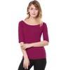 INSPIRE CHIC Women's Half Sleeves Scoop Neck Fitted Layering Soft T-Shirt - 3 of 4