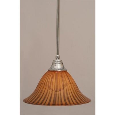 Toltec Lighting Any 1 - Light Pendant in  Chrome with 14" Tiger Shade