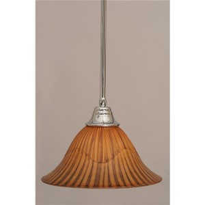 Toltec Lighting Any 1 - Light Pendant in  Chrome with 14" Tiger Shade - 1 of 1