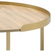 Oak and Gold Coffee Table with Tray Top - 4 of 4