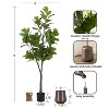 Kate and Laurel Fidmont Faux Fiddle Fig Tree with Portell Metal Planter Pot, 6 FT, Gunmetal - 2 of 4