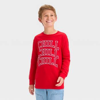 Boys' Chill Chill Chill Long Sleeve Graphic T-Shirt - art class™ Red