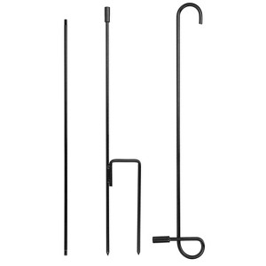 iMountek"Weatherproof Wrought Iron Garden Flag Stand Holder for 11.8x17.7in Flags - Durable Yard Display"Black - 1 of 4