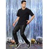 Lars Amadeus Men's Metallic Slim Fit Night Club Disco Shiny Faux Leather Pants - 3 of 4