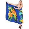 LA LEELA Women's Summer Bikini Wraps Sarong Cover up Wrap Skirt Bathing suit Swimwear Swimsuit Beach Coverup for Women One Size Blue, Floral - 4 of 4