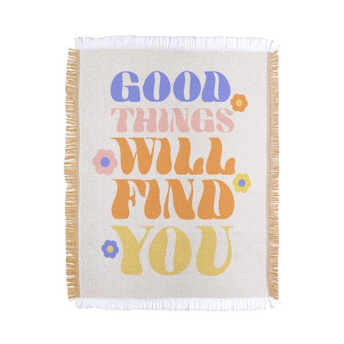 Emanuela Carratoni Good Things will Find You 56"x46" Woven Throw Blanket - Deny Designs - image 1 of 4